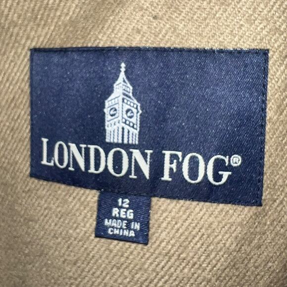 London Fog Classic Trench Coat Womens Size 12 Beige Double Breasted - Picture 5 of 6